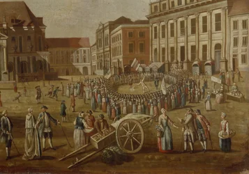 Straßenkünstler auf dem Alten Markt, 1771 (Detail)